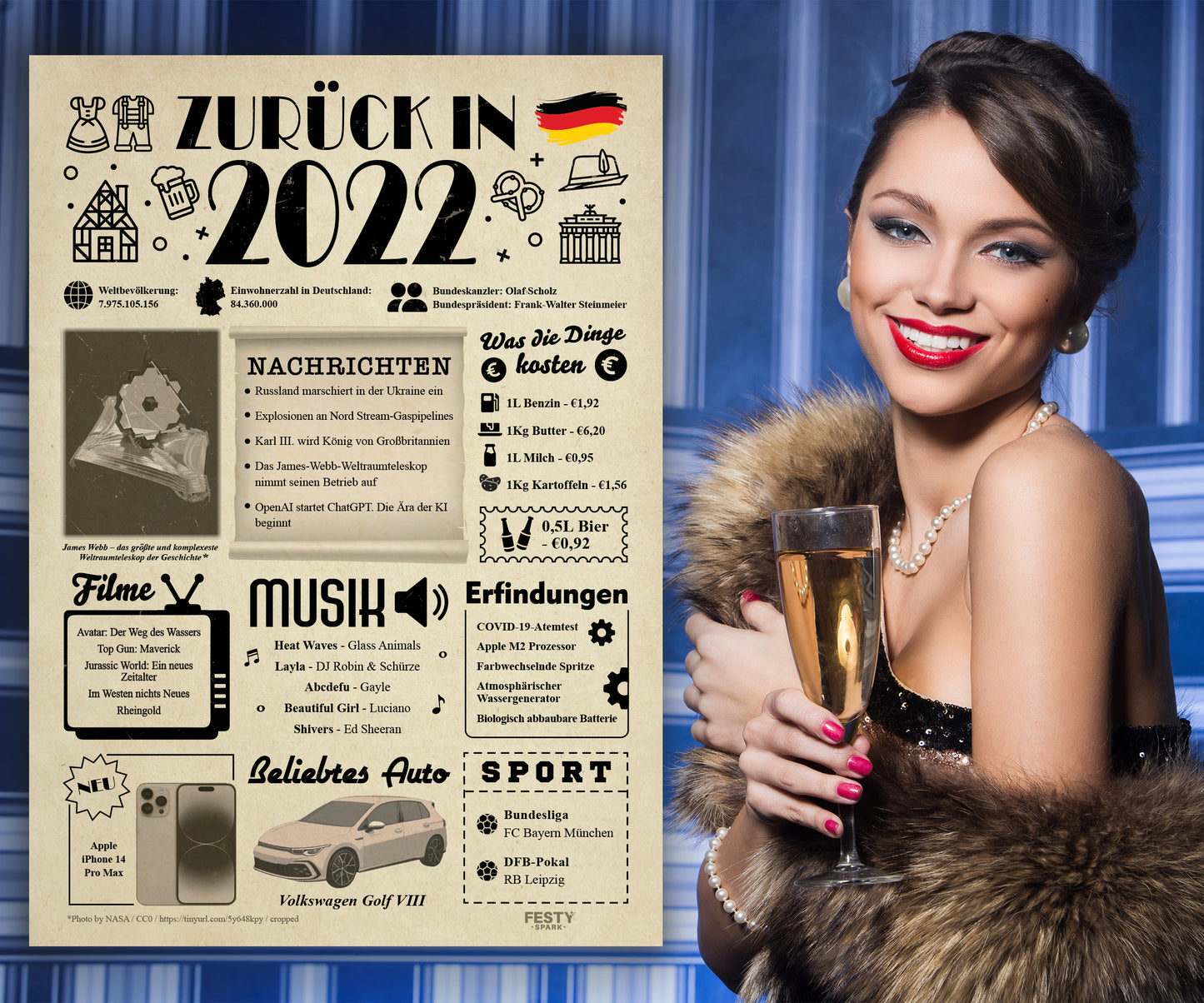 Geburtstagskarte zum 4. Geburtstag 2022 – Geschenk für Frauen und Männer