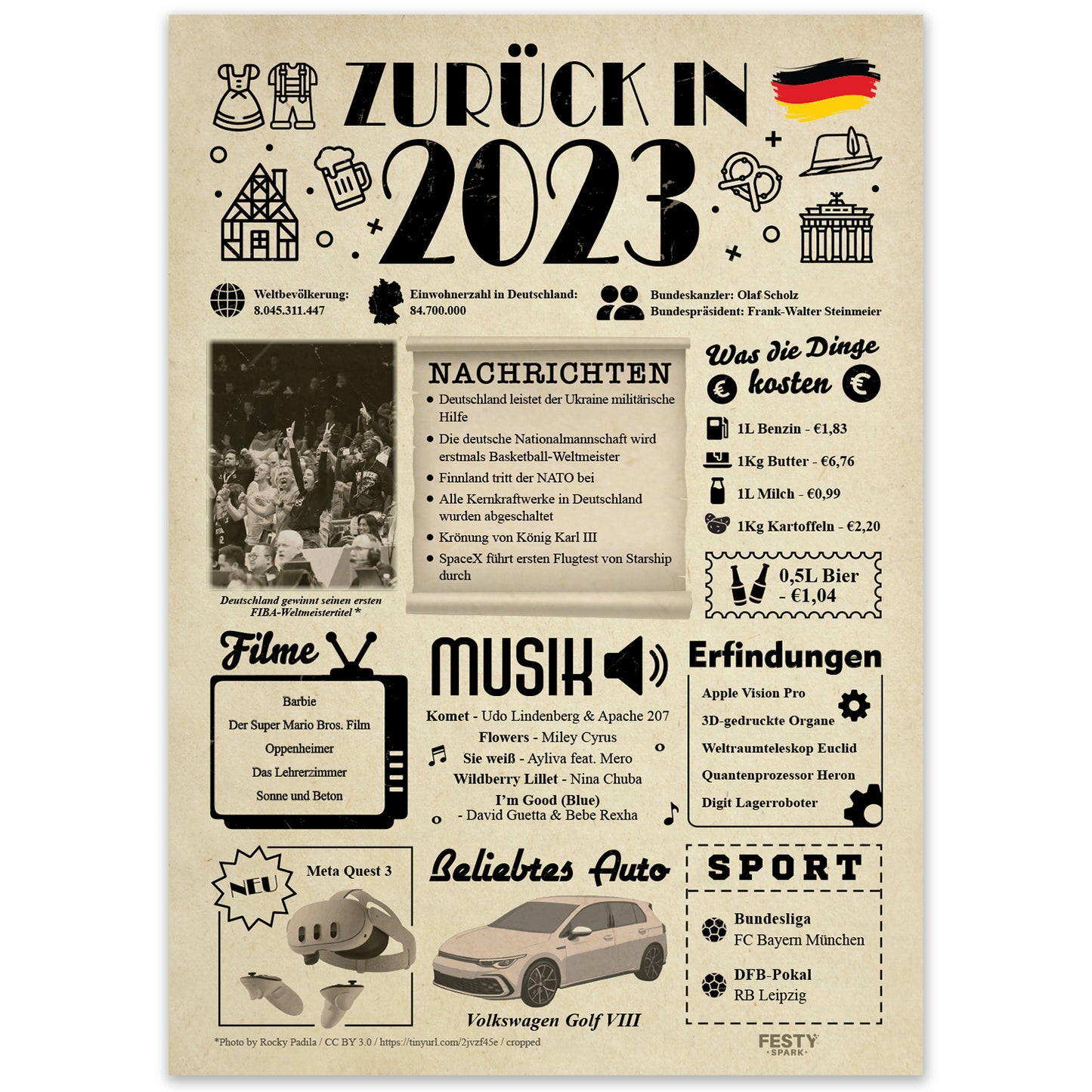 Geburtstagskarte zum 3. Geburtstag 2023 – Geschenk für Frauen und Männer