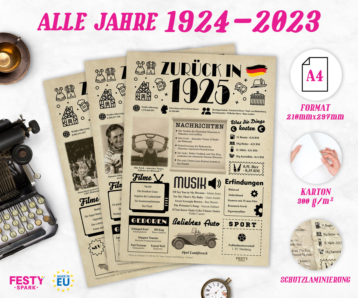 Geburtstagskarte zum 43. Geburtstag 1983 – Geschenk für Frauen und Männer