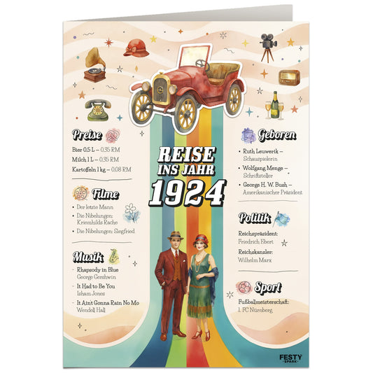 Geburtstagskarte zum 102. Geburtstag – Jahrgang 1924