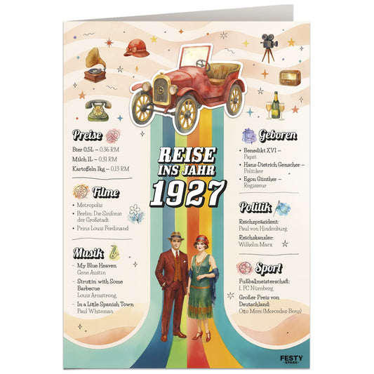 Geburtstagskarte zum 99. Geburtstag – Jahrgang 1927