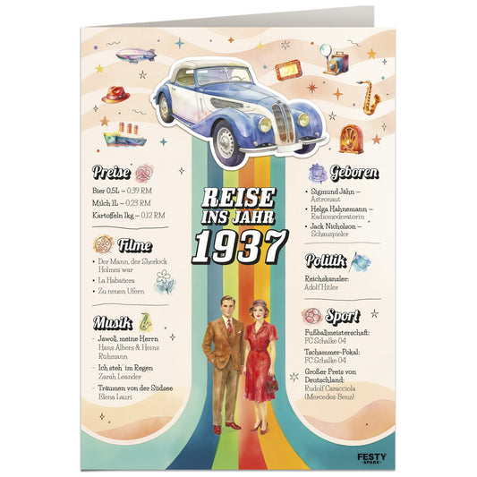 Geburtstagskarte zum 89. Geburtstag – Jahrgang 1937