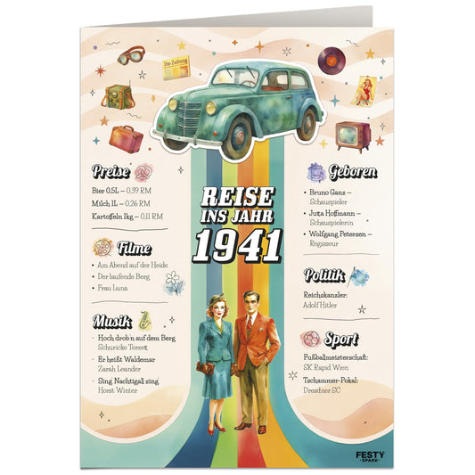 Geburtstagskarte zum 85. Geburtstag – Jahrgang 1941