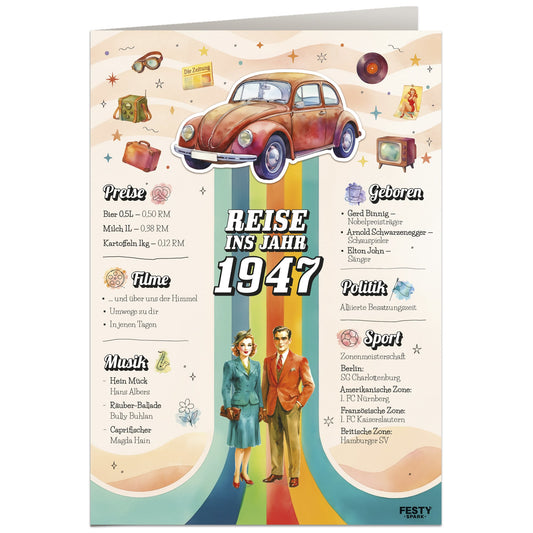 Geburtstagskarte zum 79. Geburtstag – Jahrgang 1947