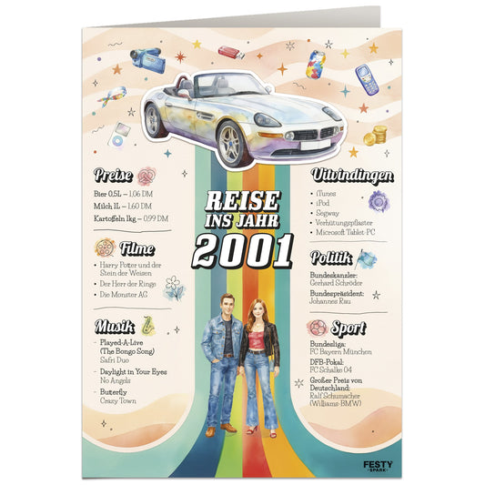 Geburtstagskarte zum 25. Geburtstag – Jahrgang 2001