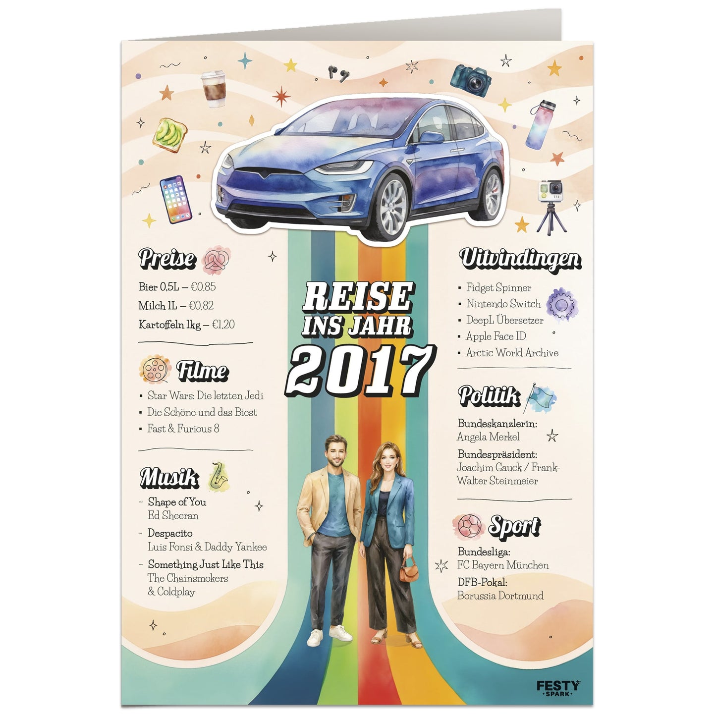 Geburtstagskarte zum 9. Geburtstag – Jahrgang 2017