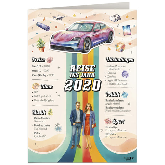 Geburtstagskarte zum 6. Geburtstag – Jahrgang 2020